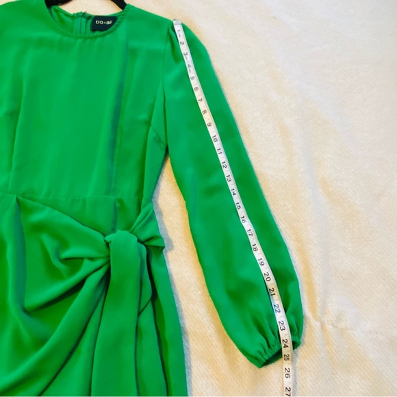 Bright Green Long Sleeve Mini Dress - Picture 9 of 9